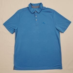 S- Tommy Bahama Men's Kohala Peak Vibrant Sea Aqua Tencel Model Polo Shirt 44"